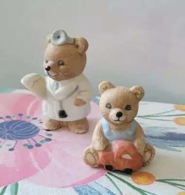 Doctor & Baby Bear Porcelain Figurine Homco #1430 8820 &  Vintage • $24.40