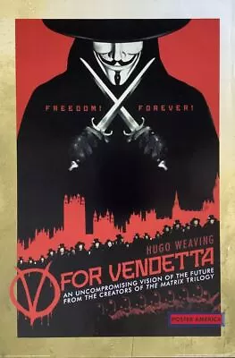 V For Vendetta Hugo Weaving Movie Poster 24 X 36 • $46.67