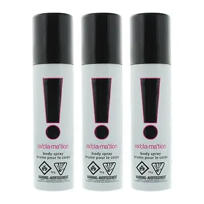 Coty Exclamation Body Spray 70g - Water Damaged Tins X 3 • £7