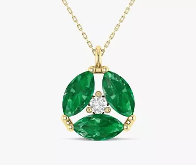 Emerald Necklace Emerald Pendant Minimalist Necklace Emerald Round Pendant • $36