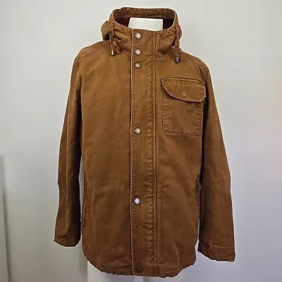 Pendleton Brothers Hooded Timber Cruiser Jacket Men's M Whiskey Brown Canvas • $84.97