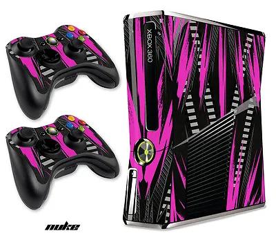 $8.95 • Buy Skin Decal Wrap For Xbox 360 Slim Gaming Console & Controller Slim NUKE PINK