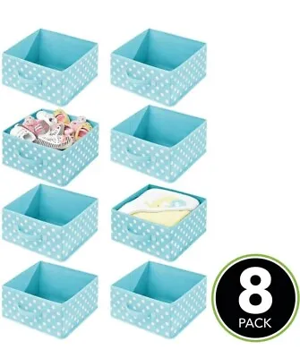 Set Of 8 Half-Cube Storage Boxes – Fabric Storage Cubes With Textured Pattern  • £24.99