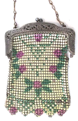 $25 • Buy 1929 Child's Whiting Davis Enamel Purse