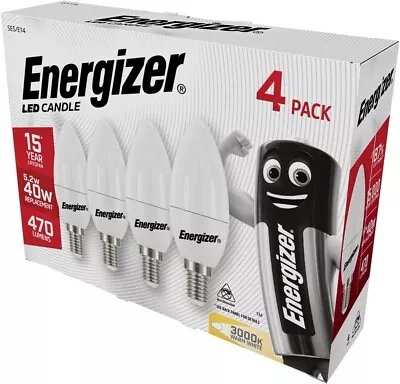 Energizer Led Candle 5.5W 40W Screw Bulbs 4 Pack (Warm White E14) • £6.69