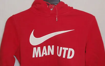 Nike Manchester United Hoodie Red Men's Size Small Swoosh Long Sleeve EUC 84 • $32.99