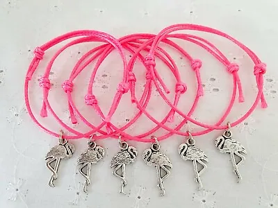 £2.89 • Buy 6 Flamingo Pink Friendship Bracelets Party Bag Hen Party Favours Gifts Stork