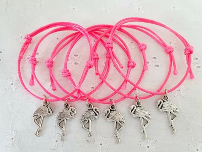 £2.89 • Buy 6 Flamingo Pink Friendship Bracelets Party Bag Hen Party Favours Gifts Stork