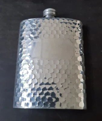 £9.99 • Buy British Pewter Hip Flask - Sheffield, Hammered  - 3oz