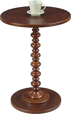 Tall Chairside End Table Storage Shelf Sofa Side Small Round Accent Furniture • $89.99