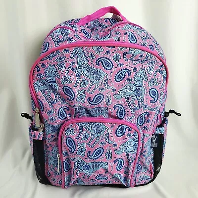Wildkin Watercolor Ponies 17 Inch Backpack - Pink/Hot Pink • $20.99
