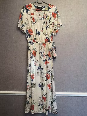 MINKPINK Maxi Dress Women's Small Floral Wrap Front Garden Party • £17