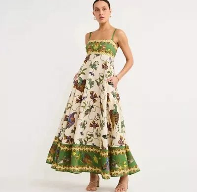 New Summer Maxi Rio Farm Floral Print  Sleeveless Swing Dress Women • $68