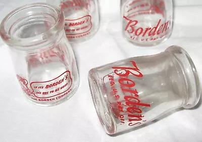 Vintage Borden's Dairy Mini Glass Creamer Individual Milk Cream  Jar Bottle • $8