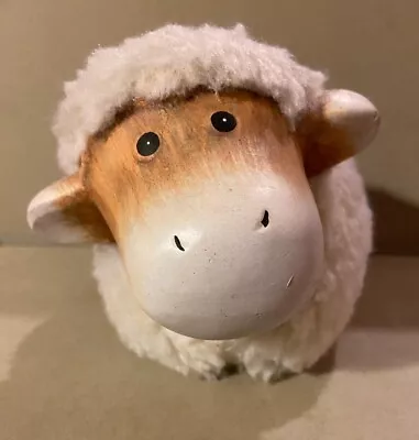 Ceramic Woolly Sheep Ornament/ Figure - Fleecy & Fluffy - Large • £7.50