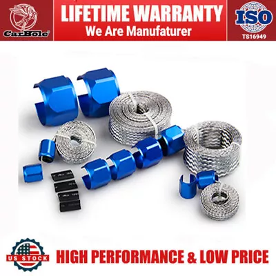 $29.69 • Buy Braided Stainless Steel Hose Sleeving Kit Vacuum Line Fuel Line Radiator Heater