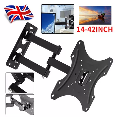 TV Wall Bracket Tilt Swivel Mount For 14 16 18 22 28 20 32 37 40 42 Inch LCD • £8.95