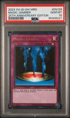 2023 Yu-gi-oh! Magic Jammer Mrd-en128 Ur 25th Anniversary Edition - Psa 10 • $100