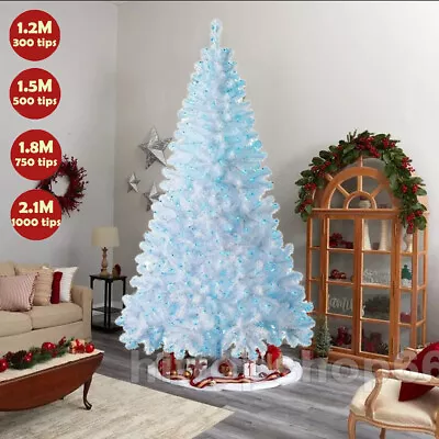 4/5/6/7ft Artificial Christmas Tree With Blue LED Light Xmas Party Holiday Decor • $58.99