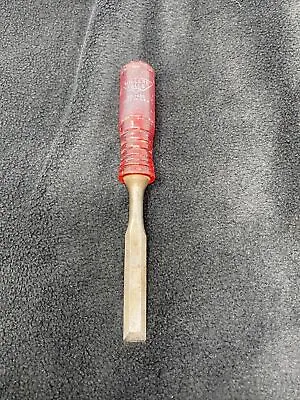 VINTAGE Millers Falls No.1430 Chisel 1/2” Permaloid Red Handle Chisel • $17