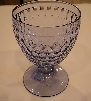  VILLEROY & BOCH Boston Blue Crystal Wine Goblet Glass NWT • $25