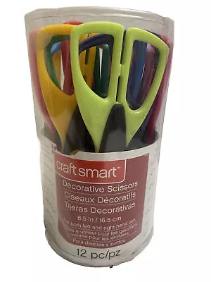 Craftsmart Decorative Cut Pattern Scissors Set 12 Pairs 6.5” Colorful Craft Tool • $16.99