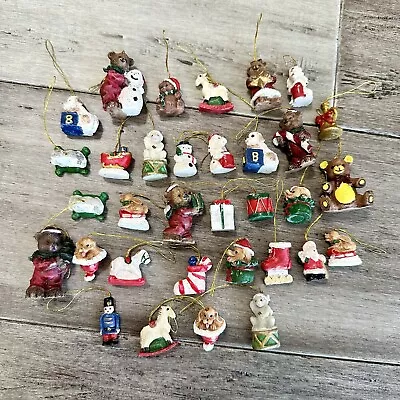 Vtg Lot Of 33 Miniature Dog Bear Mixed Mini Resin Christmas Tree Ornaments 3/4  • $14