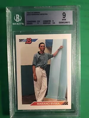 1992 Bowman #302 Mariano Rivera New York Yankees RC Rookie BGS 9 MINT • $137