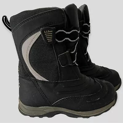 L.L. Bean Snow Boots Toddler Boy Size 10 Hook And Loop Closure Black Winter • $14.99