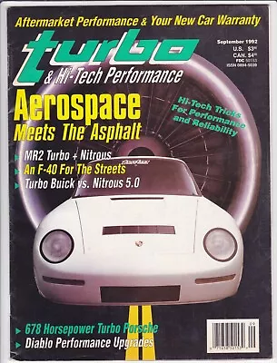 Turbo & Hi-Tech Performance Magazine Sept 1992 - Mazdatrix Rotary Mazda Miata • $19.99