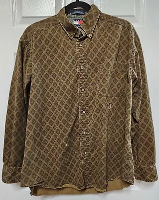 Tommy Hilfiger Button Up Shirt Size Medium Vintage 90's Paisley All Over Print • $10.69