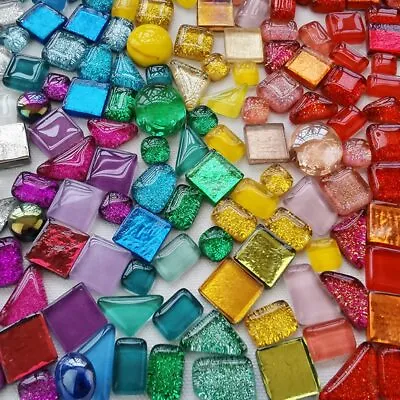 Mixed Color Irregular Glass Mosaic Tiles Tessera For DIY Handmade Art Craft • £12.52