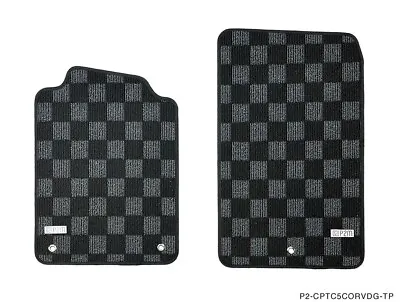 $75 • Buy P2M Checkered Flag Front Carpet Floor Mats Set For Chevrolet C5 Corvette 97-04