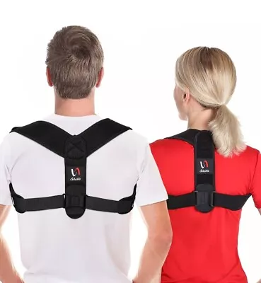 Posture Corrector Men Women Upper Back Lumbar Support Belt Body Brace Adjustable • £9.99