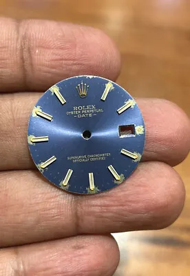 Vintage Men's Rolex Date NQ 34mm 1500 1501 1503 Royal Blue Stick Dial • $150
