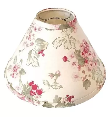 Vintage JC Penney Floral Bedroom Small Lampshade Shabby Cottage Cream Pink Green • $26.25