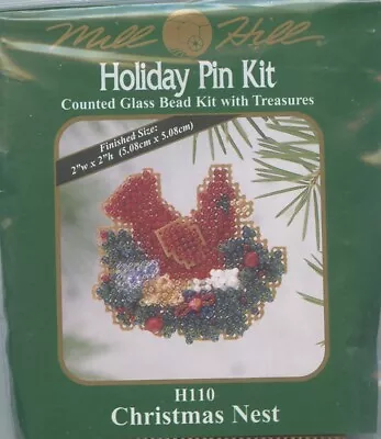 Mill Hill Holiday Pin Kit Christmas Nest Counted Glass Bead Kit W Treasures H110 • $11.95