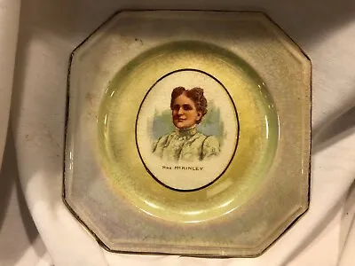Mrs.McKinley Souvenir Plate ~Walk's Cash Store 3rd & Johnson-Bay City Mich~SV69 • $45