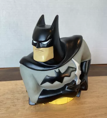 Warner Bros DC Animated Series Batman Plastic Vinyl Coin Bank 1998 Vintage • $25.99