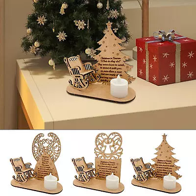 Christmas In Heaven Remembrance Poem Wooden Candle Ornament Rocking Chair Xmas • $10.64