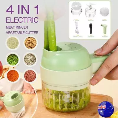 4 In 1 Mini Handheld Electric Vegetable Cutter Wireless Food Chopper Grinder AU • $16.75