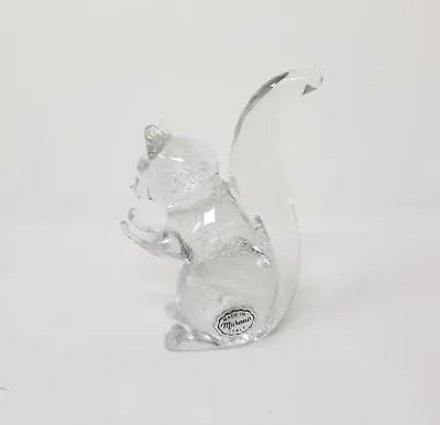 Vintage Murano Clear Silver Flecks Squirrel 6  Figurine • $25