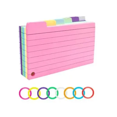 Tabbed Flash Cards 150Pcs Colourful Index Cards Revision Cards With 8 Binder • £9.50