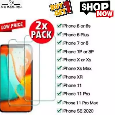 Tempered Glass Screen Protector For IPhone 11 12 13 Mini Pro Max X XS Max • £0.99