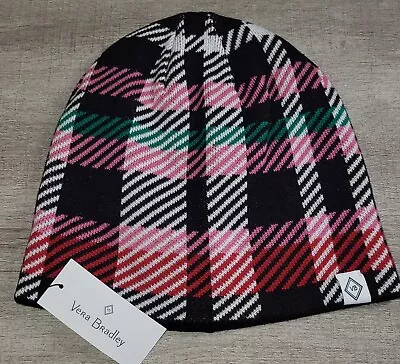 Vera Bradley Ribbons Plaid Holiday Reversible Beanie Hat NWT • $16.98