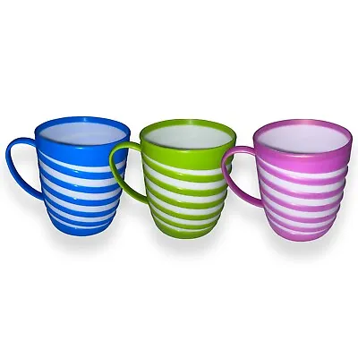 Plastic Mug With Handles - Reusable Cups For Hot Cold Tea Coffee Camping Travel • £5.99