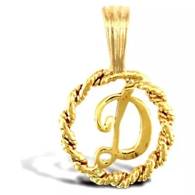 Gold Initial Pendant Rope Solid 9ct Yellow Gold Letter Initial 9ct Yellow Charm • £59.99