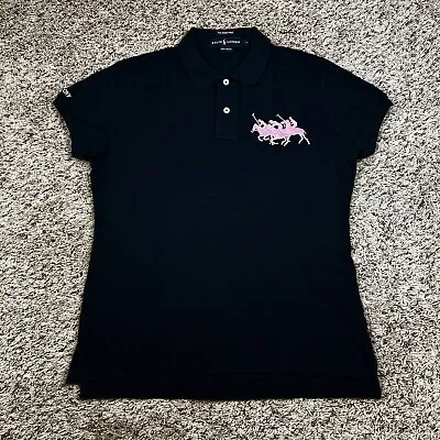 Polo Ralph Lauren Womens Slim The Skinny Polo Black Shirt Medium Big Pony Logo • $24