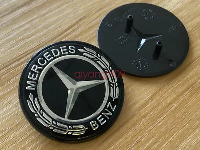 For Mercedes Benz Clk Cls E Ml Gl Front Hood Badge Black Emblem A0008172605 • $25.99