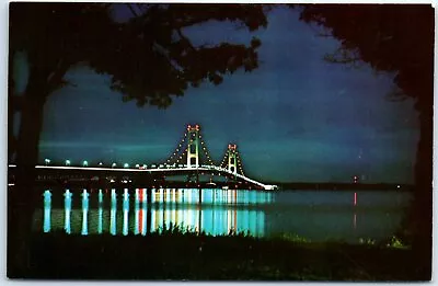 The Mackinac Bridge At Night - Michigan's Peninsulas - Mackinaw City - P-56931 • $3.46